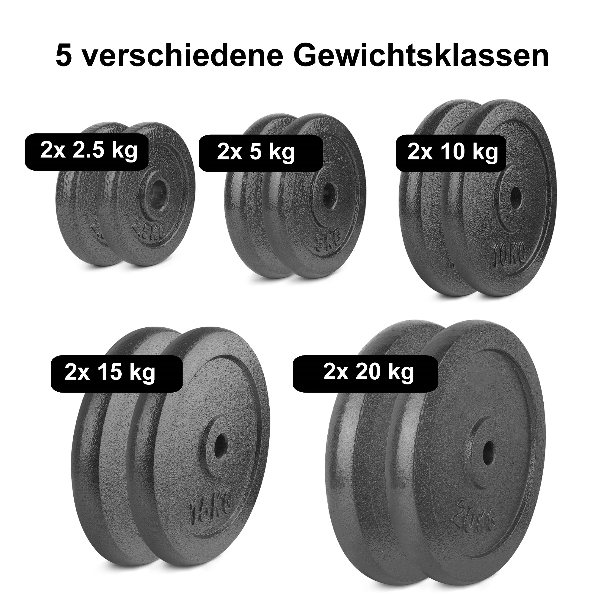 Hantelscheiben 2730mm Gusseisen Weight Plates 2er Set Langhantelgewichte