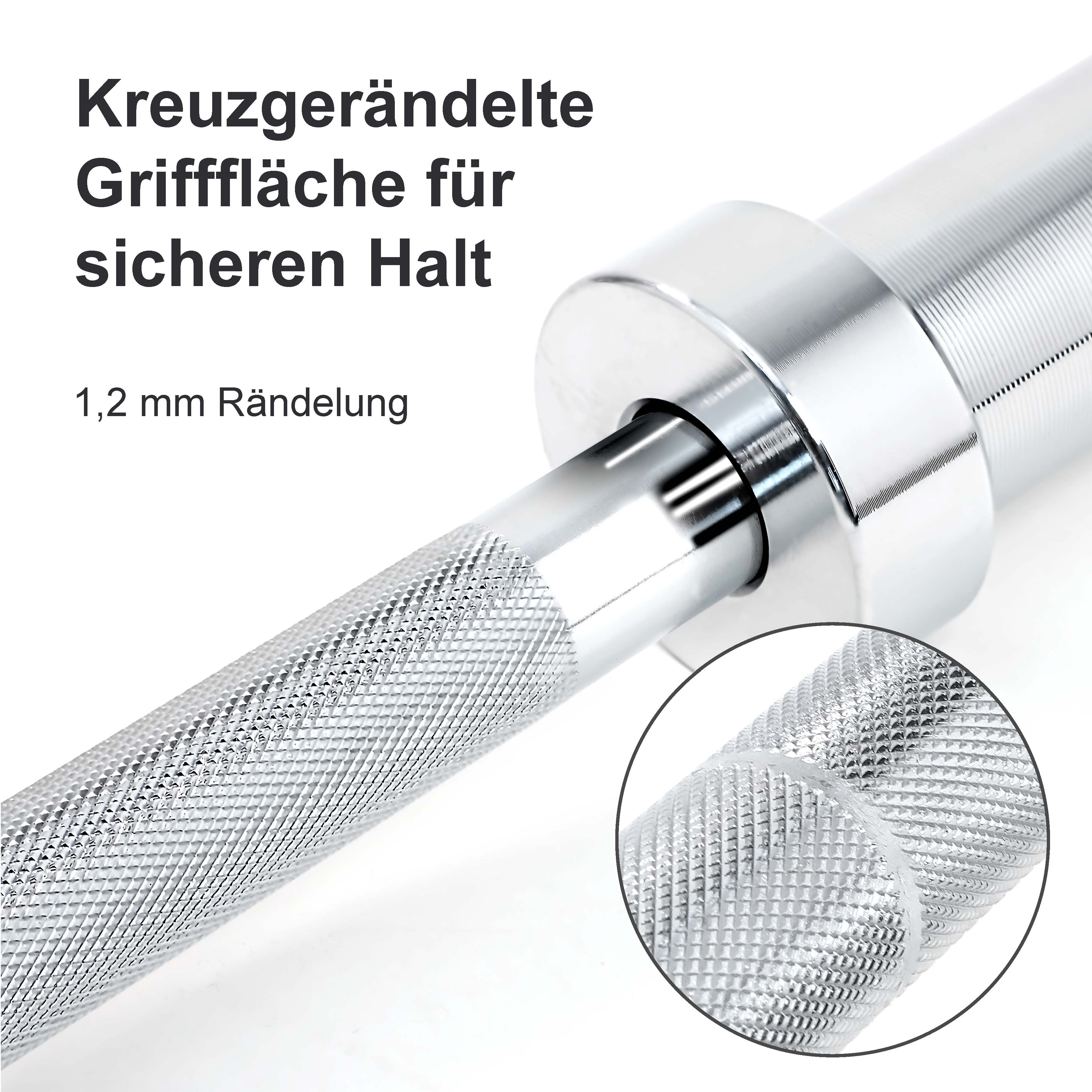 Langhantelstange 50mm verchromt bis 330kg Hantelstange Olympia 220cm 15,5kg - Bild 7 von 7