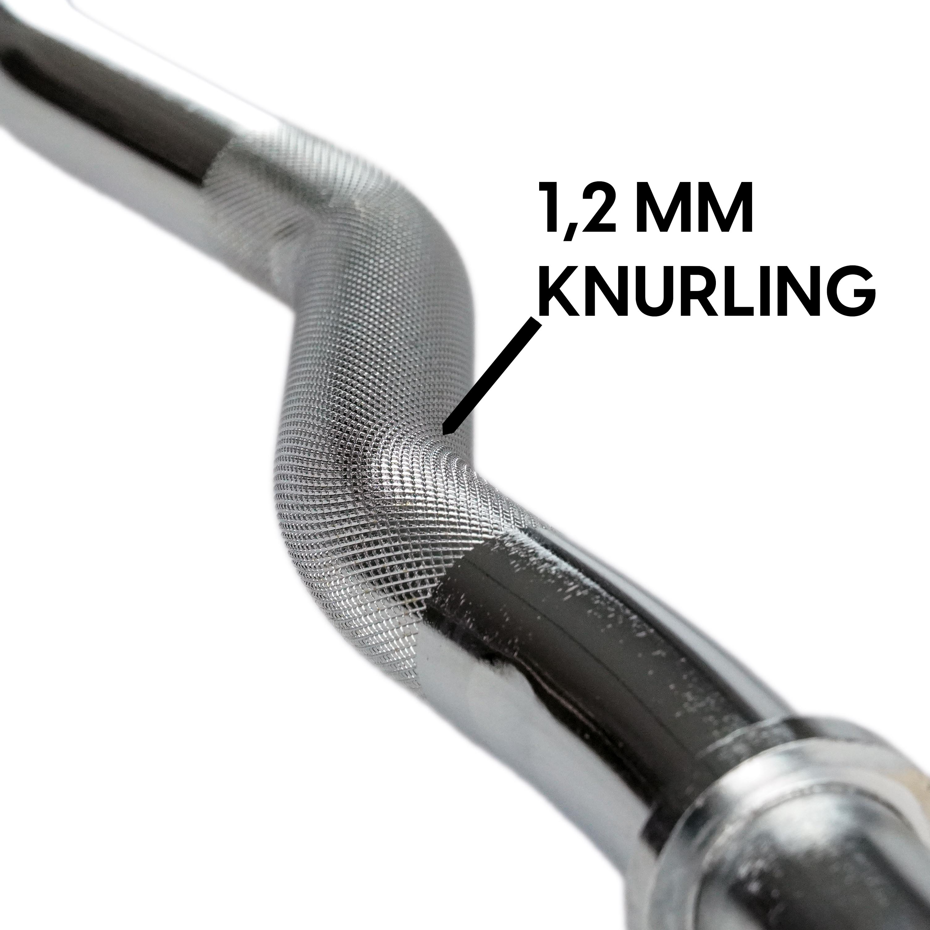 Curl Stange 30mm verchromt 60kg SZ Hantelstange 120cm 4,6kg Gewicht Griff 30mm